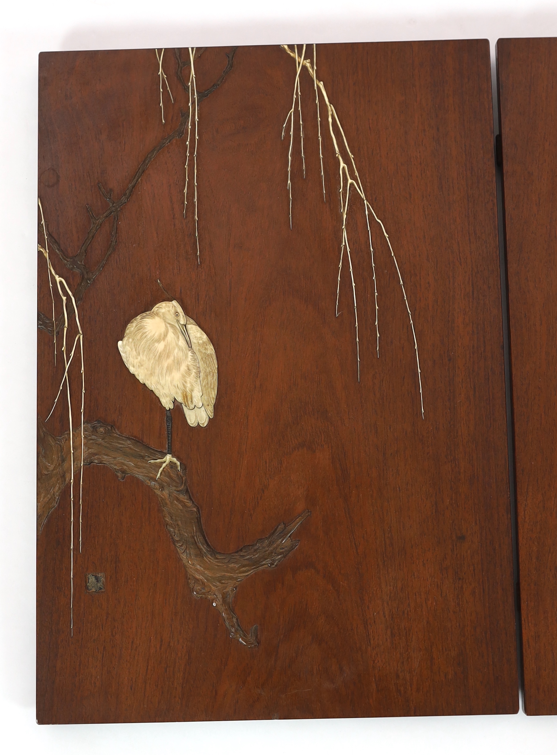 Two Japanese Shibayama type inlaid panels, 19th century, CITES Submission reference XNPLXS1W